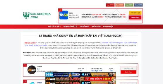 KAC-KENITRA.COM - Top Nhà Cái Uy Tín Được Cập Nhập Mới Nhất